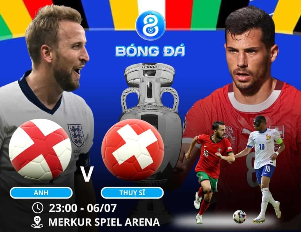 Soi kèo Anh vs Thụy Sĩ 23h00 ngày 06/07