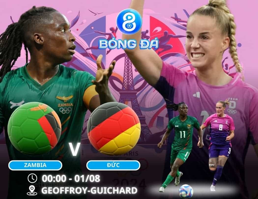 Soi kèo Nữ Zambia vs Nữ Đức 00h00 ngày 01/08