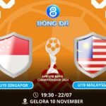 Soi kèo U19 Singapore vs U19 Malaysia 19h30 ngày 22/07