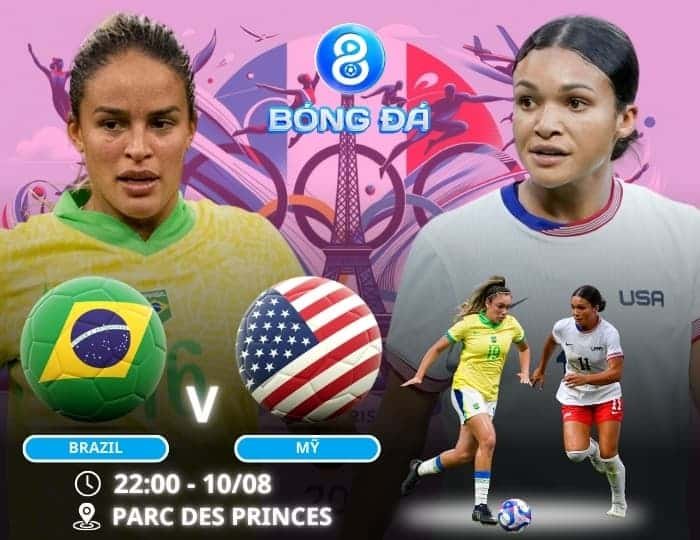 Soi kèo Nữ Brazil vs Nữ Mỹ 22h00 ngày 10/08