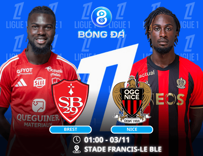 Nhận định, soi kèo Brest vs Nice 01h00 ngày 03/11