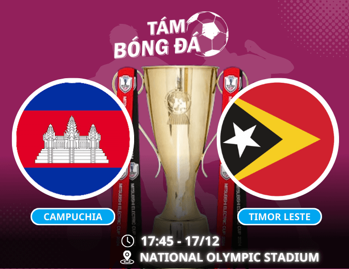 Nhận định, soi kèo Campuchia vs Timor Leste 17h45 ngày 17/12