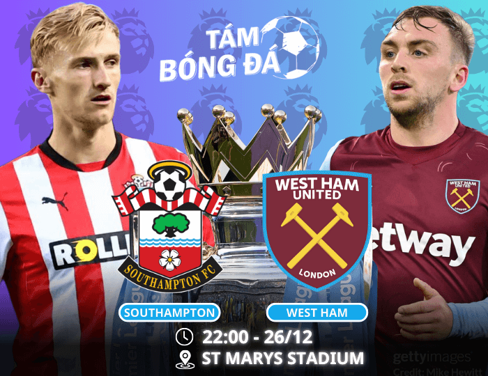 Nhận định, soi kèo Southampton vs West Ham 22h00 ngày 26/12