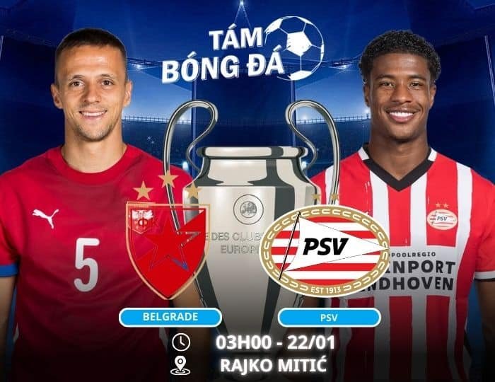 Soi kèo Sao Đỏ Belgrade vs PSV