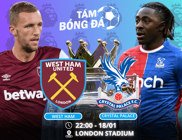 Nhận định, soi kèo West Ham vs Crystal Palace 22h00 ngày 18/01