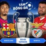 Soi kèo Barcelona vs Benfica 00h45 ngày 12/03