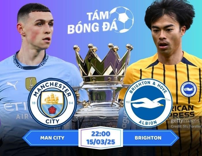 Soi kèo Man City vs Brighton 22h00 ngày 15/03